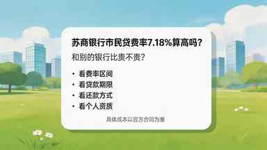 苏商银行市民贷利率7.18%算高吗和别的银行比贵不贵(图1) 苏商银行市民贷费率7.18%算高吗和别的银行比贵不贵.jpg