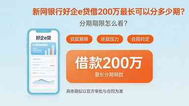 新网银行企业贷款好企e贷借200万最长可以分多少期(图1) 新网银行好企e贷借200万最长可以分多少期.jpg