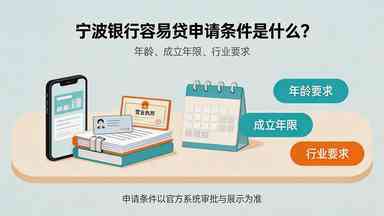宁波银行容易贷申请条件是什么?年龄、成立年限、行业要求(图1) 宁波银行容易贷申请条件是什么?年龄、成立年限、行业要求.jpg
