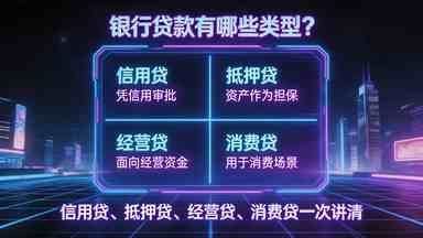 银行贷款有哪些类型？信用贷、抵押贷、经营贷、消费贷一次讲.jpg