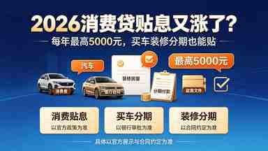 2026消费贷贴息又涨了?每年最高5000元,买车装修分期也能贴(图1) 2026消费贷贴息又涨了?每年最高5000元,买车装修分期也能贴.jpg
