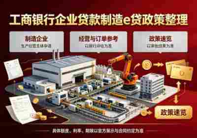 工商银行企业贷款制造e贷政策整理